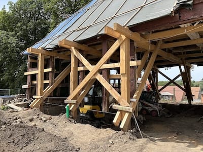 Remise Abfangkonstruktion Ostseite